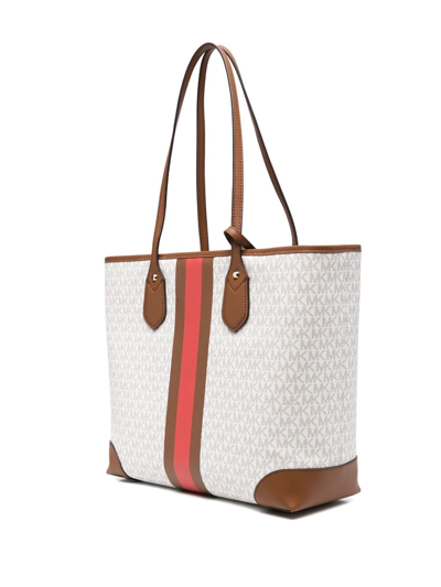 Michael Michael Kors Eva Monogram-print Tote Bag In Weiss