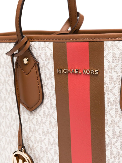 Michael Michael Kors Eva Monogram-print Tote Bag In Weiss