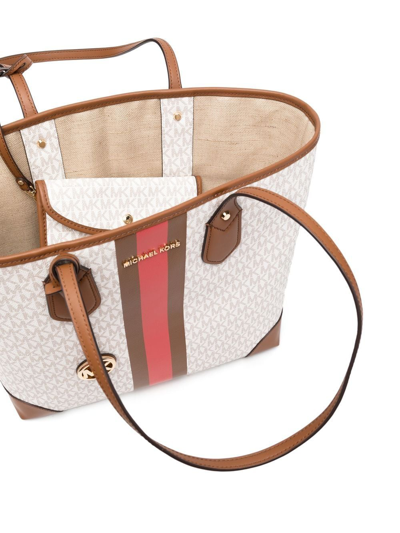Michael Michael Kors Eva Monogram-print Tote Bag In Weiss