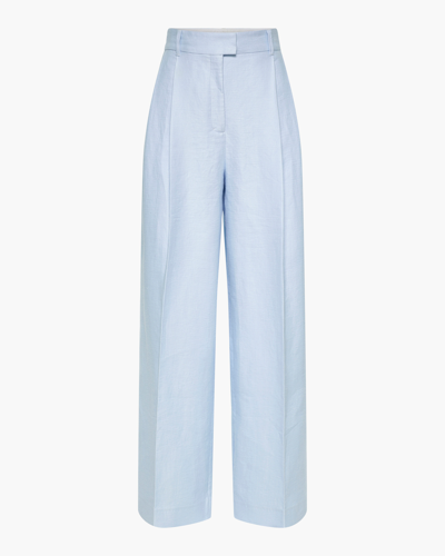 Shop Dorothee Schumacher Colorful Lightness Gathered Wide-leg Pants In Light Blue