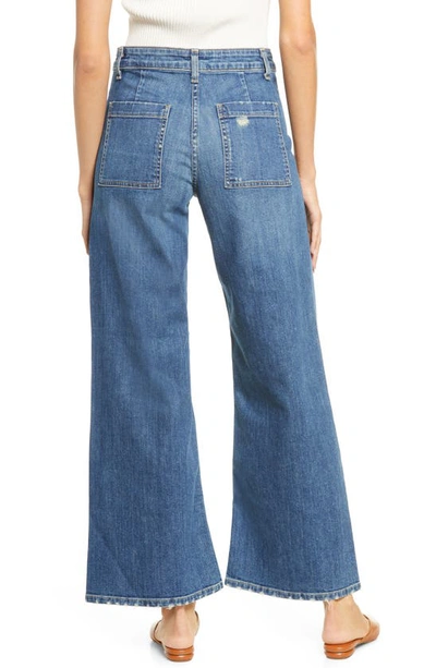 Shop Nili Lotan Megan Wide Leg Jeans In Classic Wash