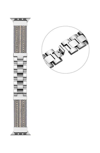 The Posh Tech Beaded Apple Watch® Bracelet Watchband In Silver