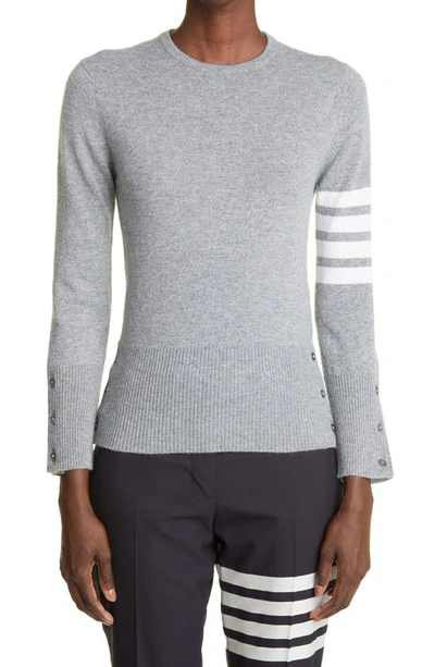 Thom Browne 4-bar Cashmere Sweater In Light Grey