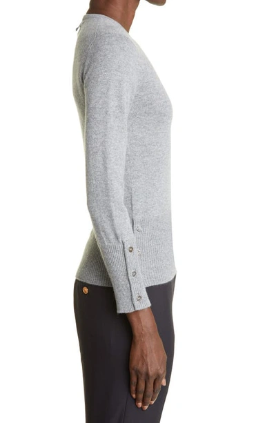 Thom Browne 4-bar Cashmere Sweater In Light Grey