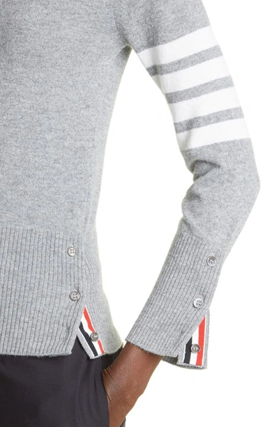 Thom Browne 4-bar Cashmere Sweater In Light Grey