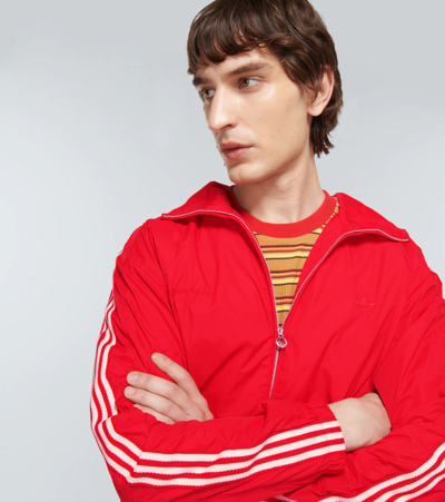 Shop Adidas Originals X Wales Bonner Light Taffeta Jacket In Scarlet