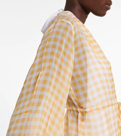 Shop Alexandra Miro Checked Minidress In Yellow Gingham