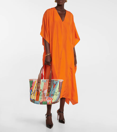 Christian Louboutin Frangibus Medium Printed Canvas Tote In Multi/coconut/gold