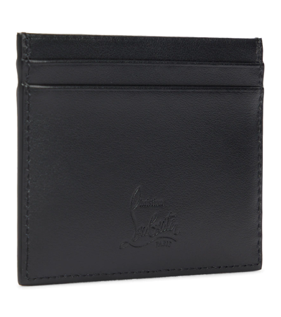 Shop Christian Louboutin Kios Perforated Leather Card Holder In Black