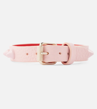 Christian Louboutin Loubilink Studded Leather Bracelet In Rosy/rosy