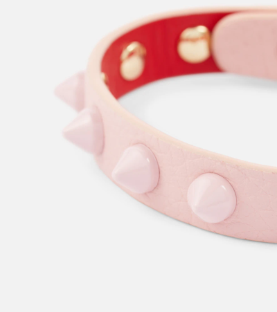 Christian Louboutin Loubilink Studded Leather Bracelet In Rosy/rosy