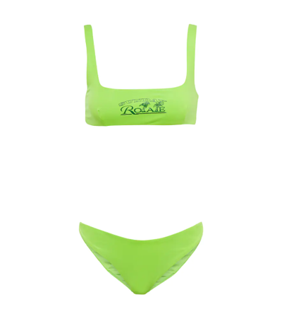 Shop Rotate Birger Christensen Pearla Logo Bikini In Green Flash