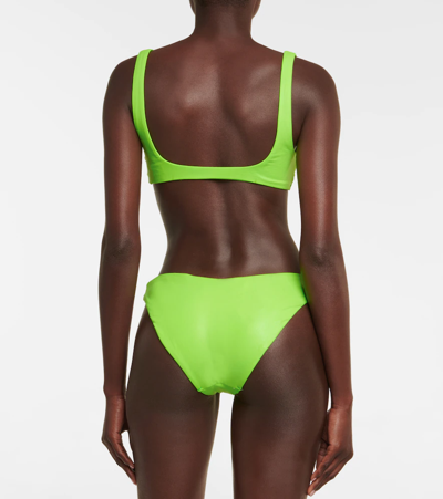 Shop Rotate Birger Christensen Pearla Logo Bikini In Green Flash