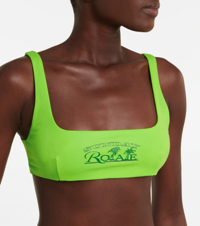 Shop Rotate Birger Christensen Pearla Logo Bikini In Green Flash