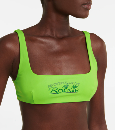 Rotate Birger Christensen Pearla Logo Bikini In Green Flash