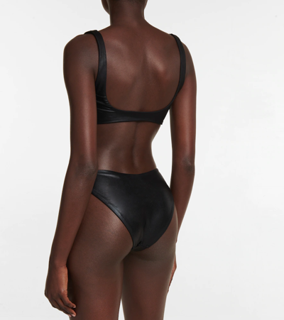 Rotate Birger Christensen Pearla Recycled Polyester Blend Bikini In Black