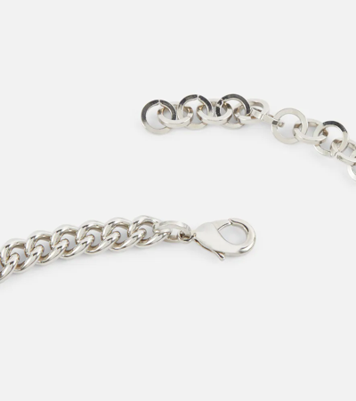 Shop Alessandra Rich Crystal-embellished Chainlink Choker In Cry-silver