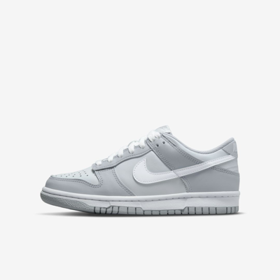 Shop Nike Dunk Low Big Kids' Shoes In Pure Platinum,wolf Grey,white
