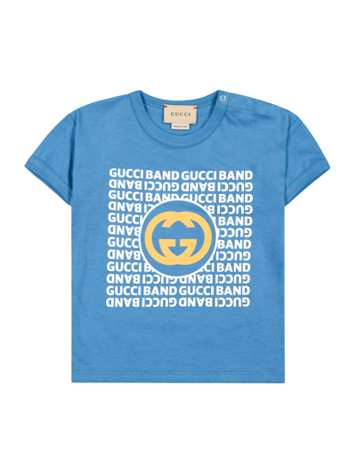 Shop Gucci Kids Blue T-shirt For Boys