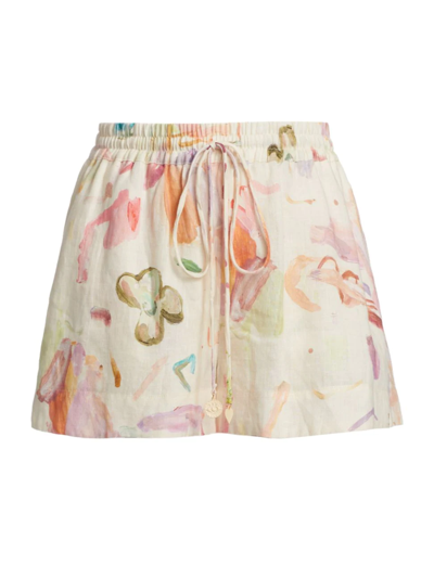 Shop Alemais Women's Annie Linen Utility Shorts In Rose
