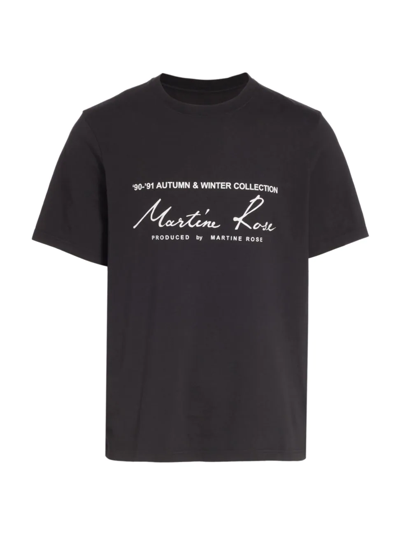 Shop Martine Rose Men's Logo Crewneck T-shirt In Black