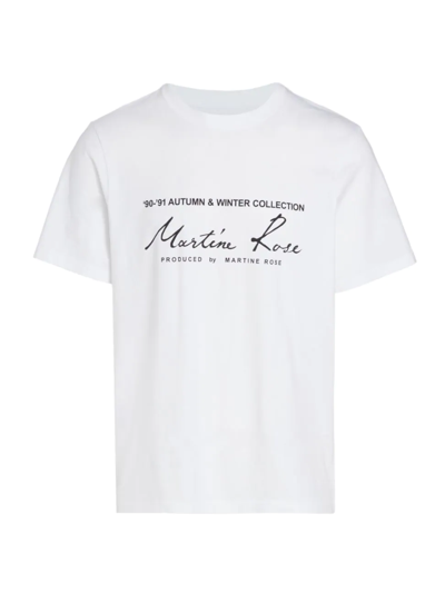 Shop Martine Rose Men's Logo Crewneck T-shirt In White