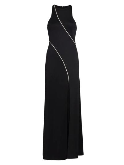 Shop Galvan Women's Crystal Cord Gown In Black