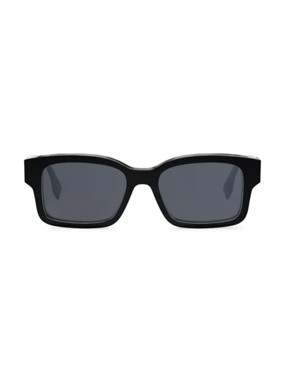 Shop Fendi Men's O'lock 53mm Sunglasses In Black
