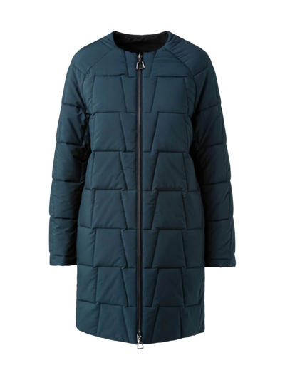 Shop Akris Women's Reversible Quilted Logo Parka In Gallus Green Navy