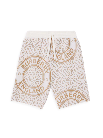 Shop Burberry Little Boy's & Boy's Jaimie Montage Print Wool-blend Shorts In Ivory