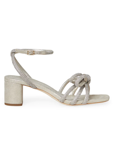Shop Loeffler Randall Women's Mikel Crystal-embellished Suede Sandals In Cappuccino