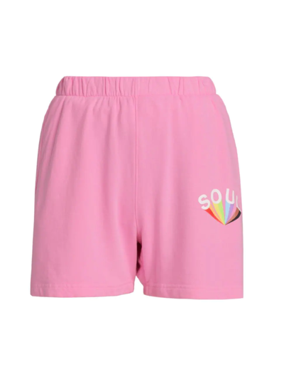 Shop Soulcycle Women's Zee Cotton Logo Shorts In Pink