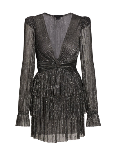 Shop Sabina Musayev Women's Felicie Sequin Knit Minidress In Black