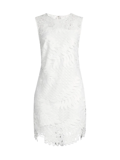 Shop Milly Women's Eliza Tropical Palm Lace Dress In White