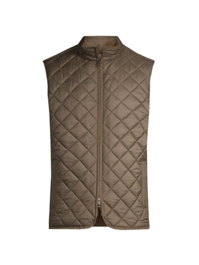 Shop Peter Millar Men's Essex Quilted Travel Vest In Chestnut