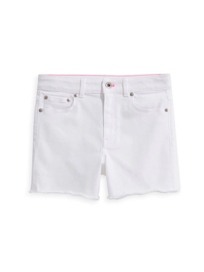 Shop Vineyard Vines Little Girl's & Girl's Cut-off Shorts In White
