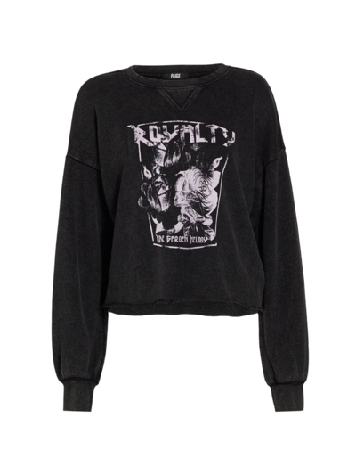 Shop Paige Raeanne Graphic Sweatshirt In Washed Black