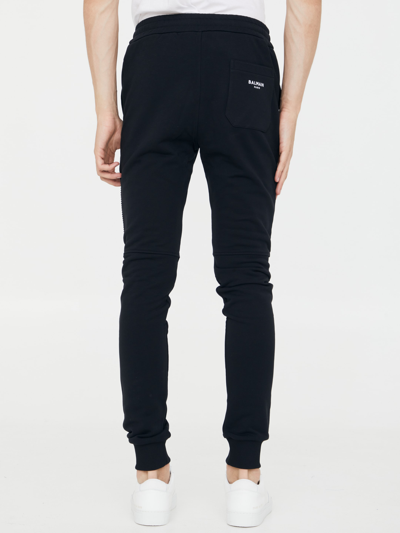 Shop Balmain Joggers With Logo In Black