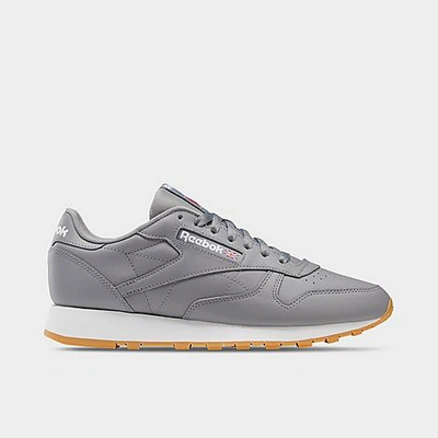 Shop Reebok Classic Leather Casual Shoes In Pure Grey 5/ftwr White/ Rubber Gum