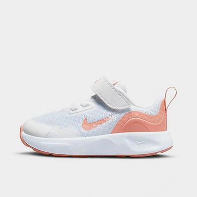 Shop Nike Girls' Toddler Wearallday Se Stretch Lace Casual Shoes In White/light Madder Root/crimson Bliss