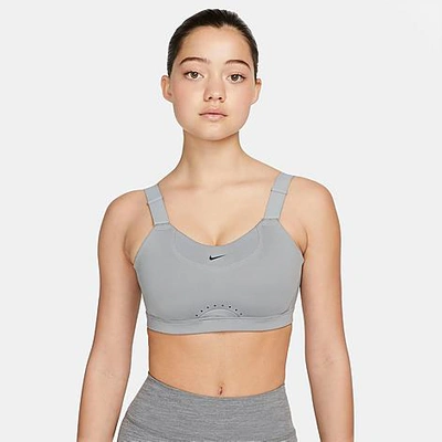 Shop Nike Women's Dri-fit Alpha High-support Padded Adjustable Sports Bra In Particle Grey/particle Grey/pure Platinum/black