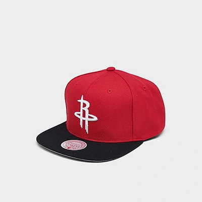Shop Mitchell And Ness Nba Houston Rockets Team 2 Tone 2.0 Snapback Hat In Red/black