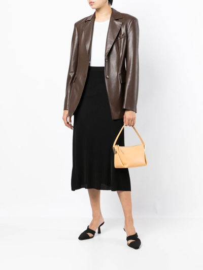 Ferragamo Ribbed-knit A-line Skirt In Black