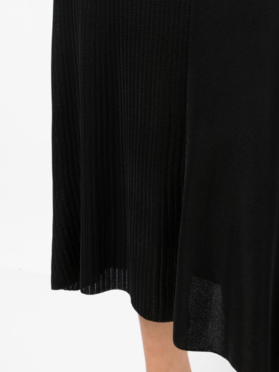 Ferragamo Ribbed-knit A-line Skirt In Black