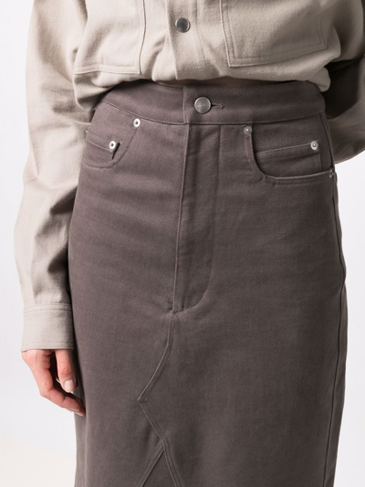 Shop Rick Owens Knee Godet Skirt In Neutrals