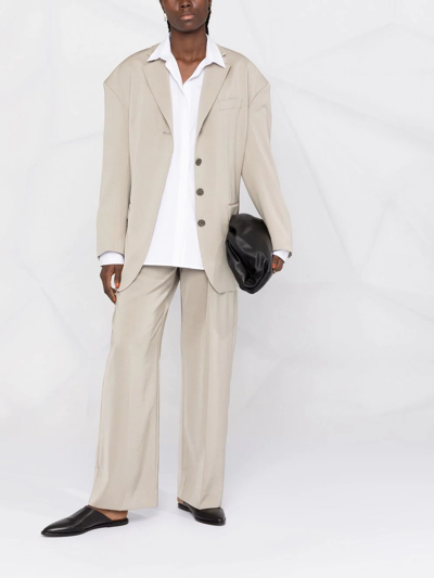 Totême Toteme Logo Embroidered Cotton Shirt In White