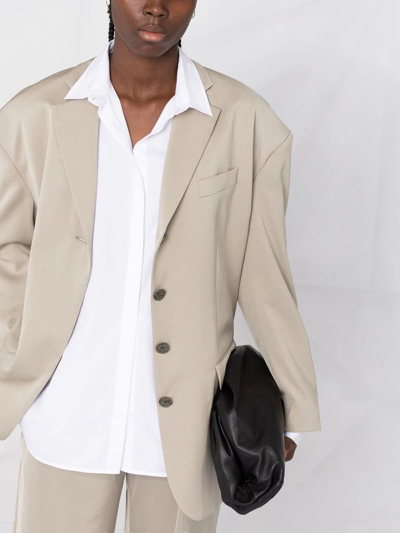 Totême Toteme Logo Embroidered Cotton Shirt In White