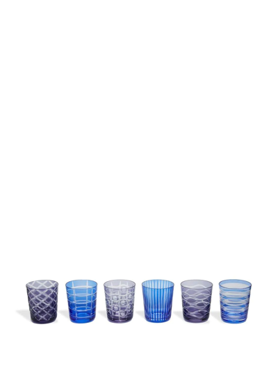 Shop Polspotten Set Of Six Cobalt Tumblers In Blue