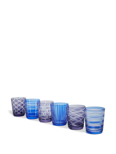 Shop Polspotten Set Of Six Cobalt Tumblers In Blue