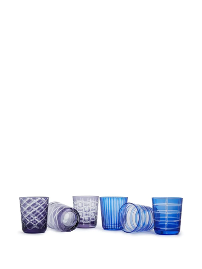 Shop Polspotten Set Of Six Cobalt Tumblers In Blue